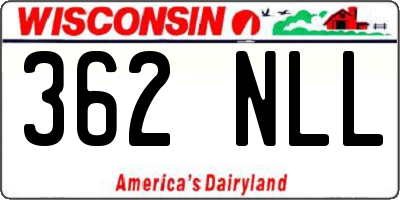 WI license plate 362NLL