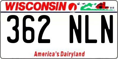 WI license plate 362NLN