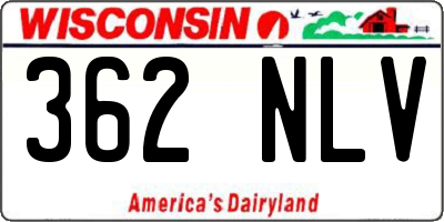 WI license plate 362NLV