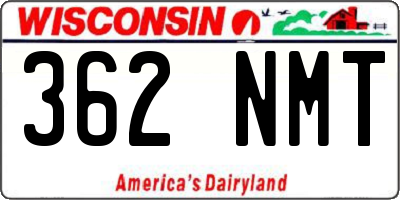 WI license plate 362NMT