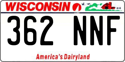 WI license plate 362NNF