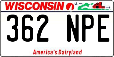 WI license plate 362NPE
