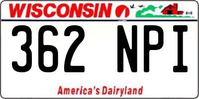 WI license plate 362NPI