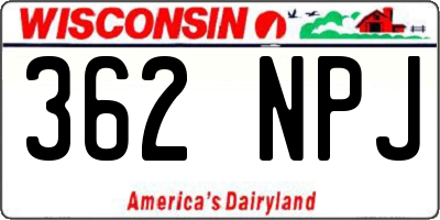 WI license plate 362NPJ