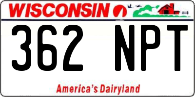 WI license plate 362NPT