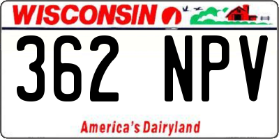 WI license plate 362NPV