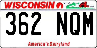 WI license plate 362NQM