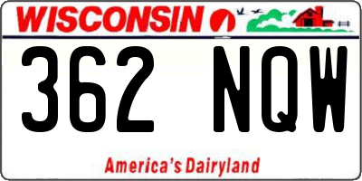 WI license plate 362NQW