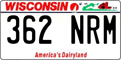 WI license plate 362NRM