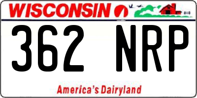 WI license plate 362NRP