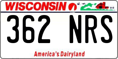 WI license plate 362NRS
