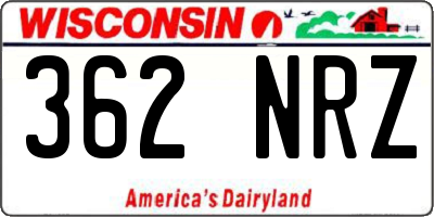 WI license plate 362NRZ