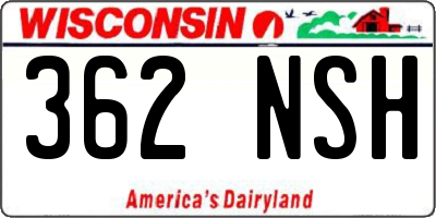 WI license plate 362NSH