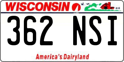 WI license plate 362NSI