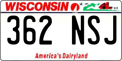 WI license plate 362NSJ