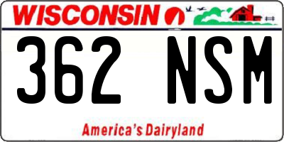 WI license plate 362NSM