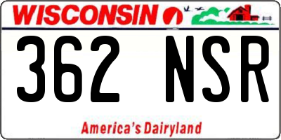 WI license plate 362NSR