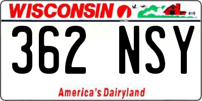 WI license plate 362NSY