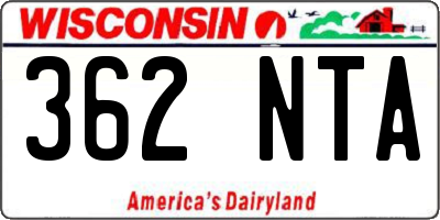 WI license plate 362NTA