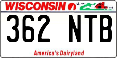 WI license plate 362NTB