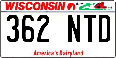 WI license plate 362NTD