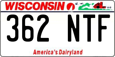WI license plate 362NTF