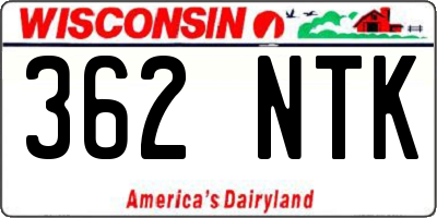 WI license plate 362NTK
