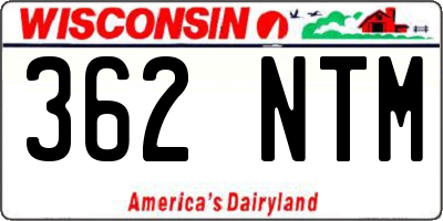 WI license plate 362NTM