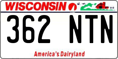 WI license plate 362NTN