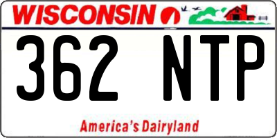 WI license plate 362NTP