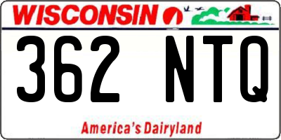WI license plate 362NTQ