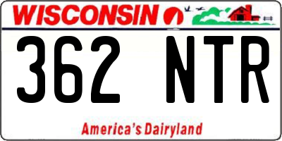 WI license plate 362NTR