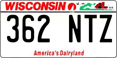 WI license plate 362NTZ