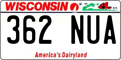 WI license plate 362NUA