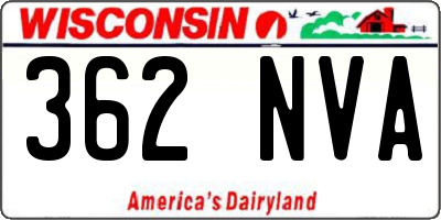 WI license plate 362NVA