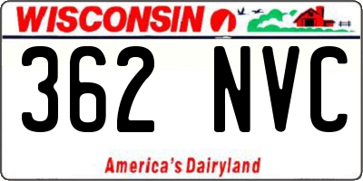 WI license plate 362NVC