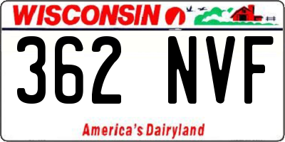 WI license plate 362NVF