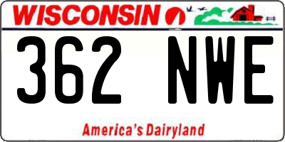 WI license plate 362NWE