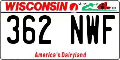WI license plate 362NWF