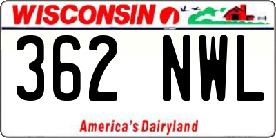 WI license plate 362NWL