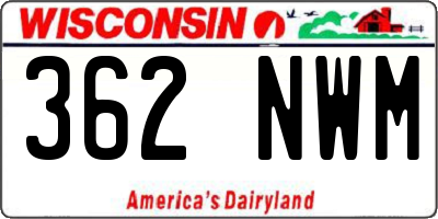 WI license plate 362NWM