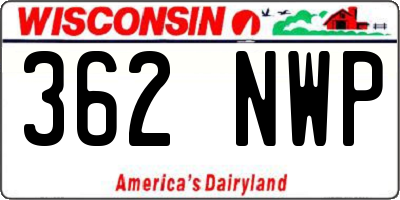 WI license plate 362NWP