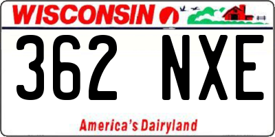 WI license plate 362NXE