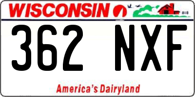 WI license plate 362NXF