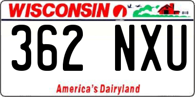 WI license plate 362NXU
