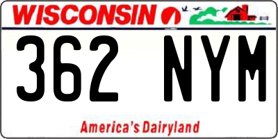 WI license plate 362NYM