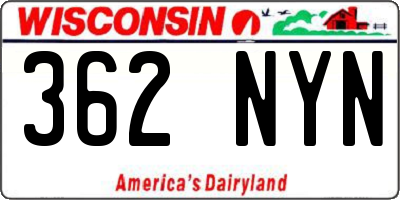 WI license plate 362NYN