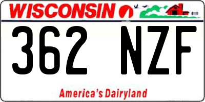 WI license plate 362NZF