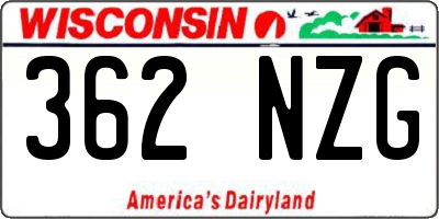 WI license plate 362NZG
