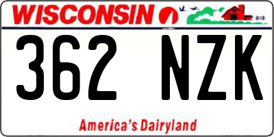 WI license plate 362NZK